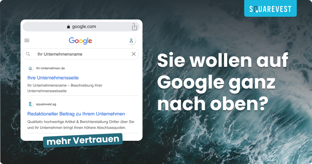 SQUAREVEST Reputationsmanagement  auf Google